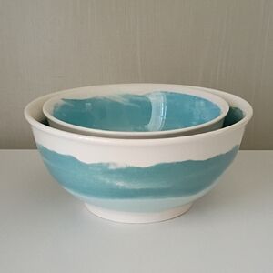 Pepper + Vetiver OCEANIA Nesting Bowl Set of 2 Erin Wolf Design EUC